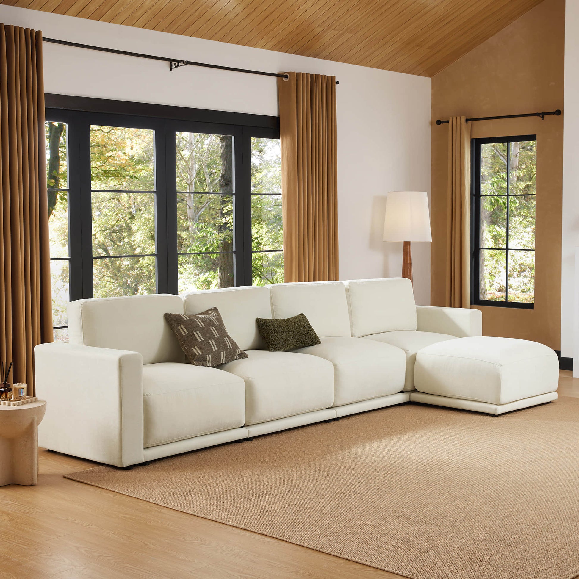 Elegant chaise sectional perfect for contemporary interiors
