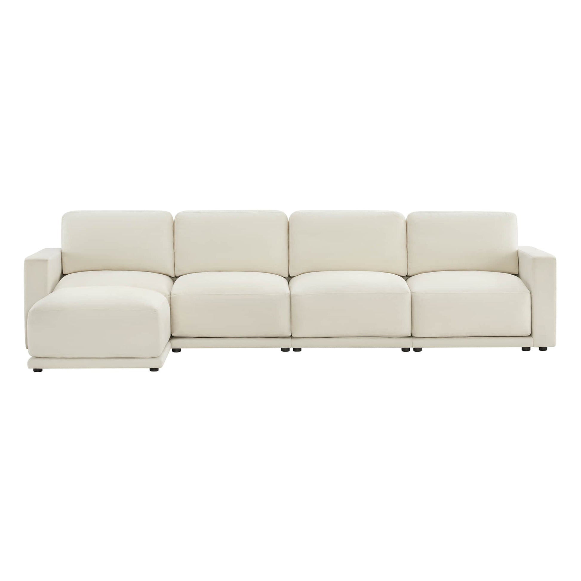 Close-up of modular sofa sectional armrest detail