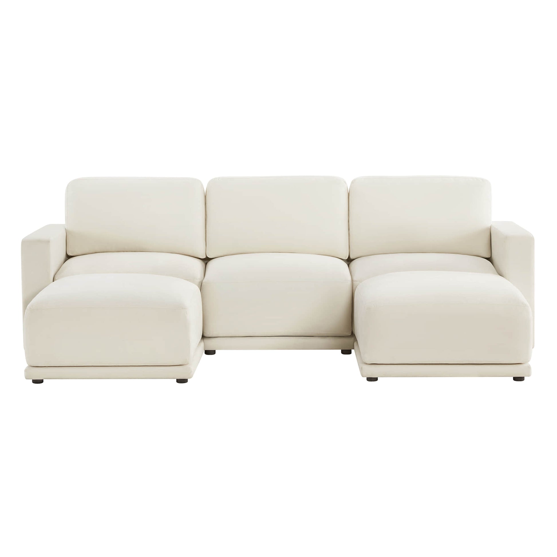 White chaise sectional with clean, modern lines