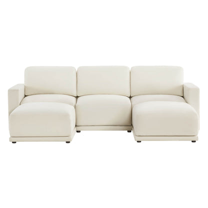White chaise sectional with clean, modern lines