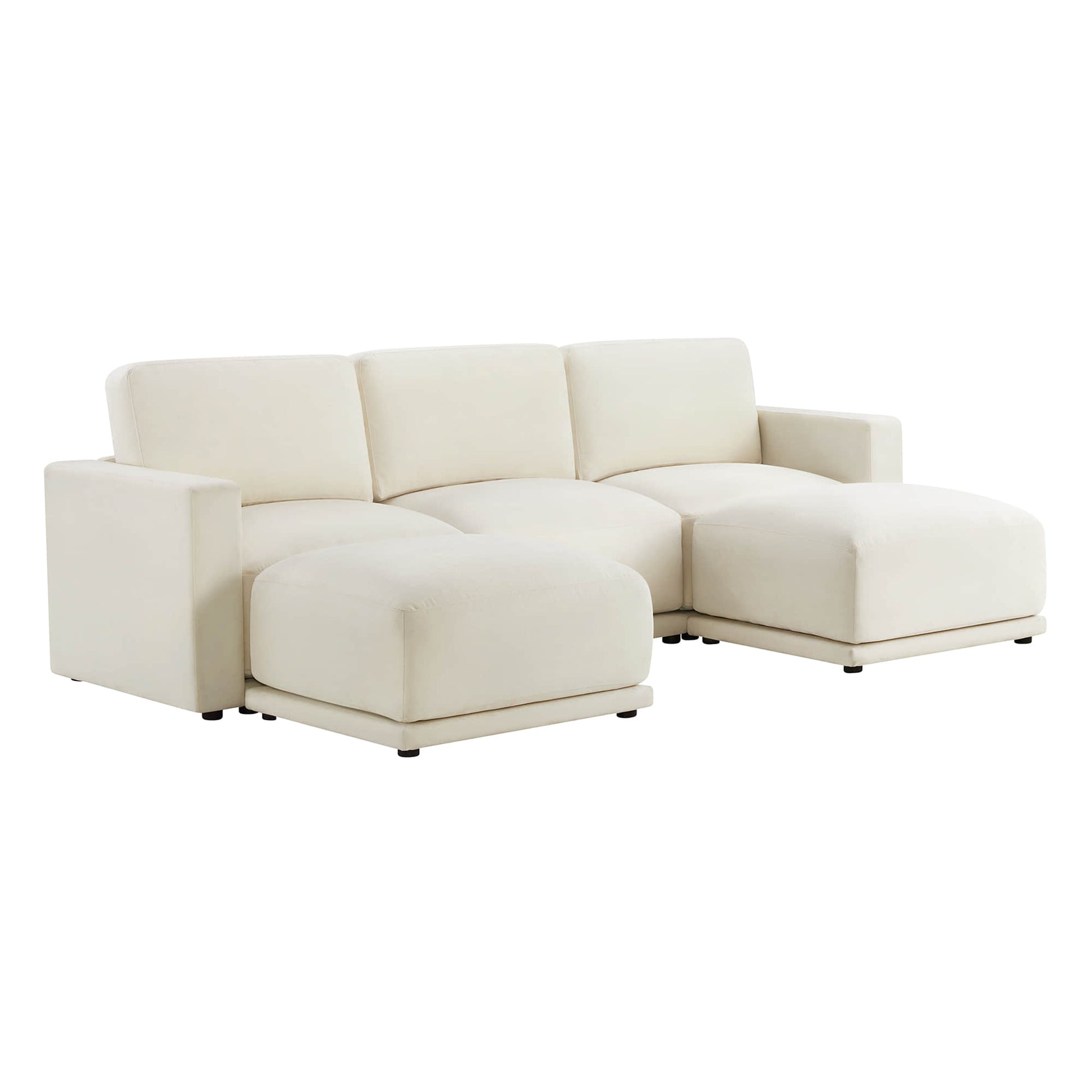 Modular sofa sectional displaying versatile design