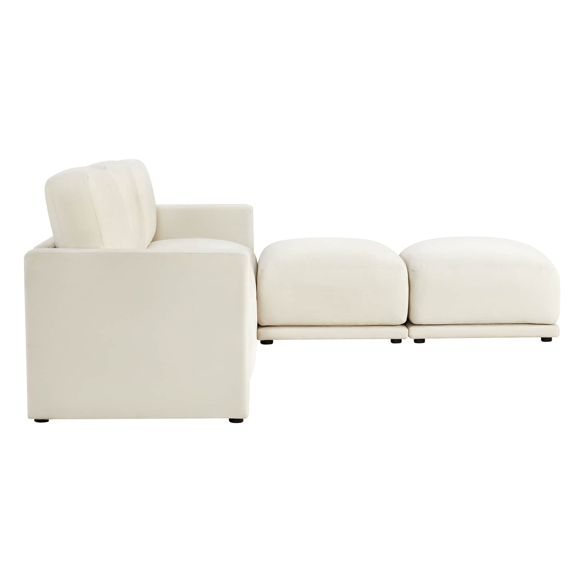 Back view of durable sofa with plush cushions