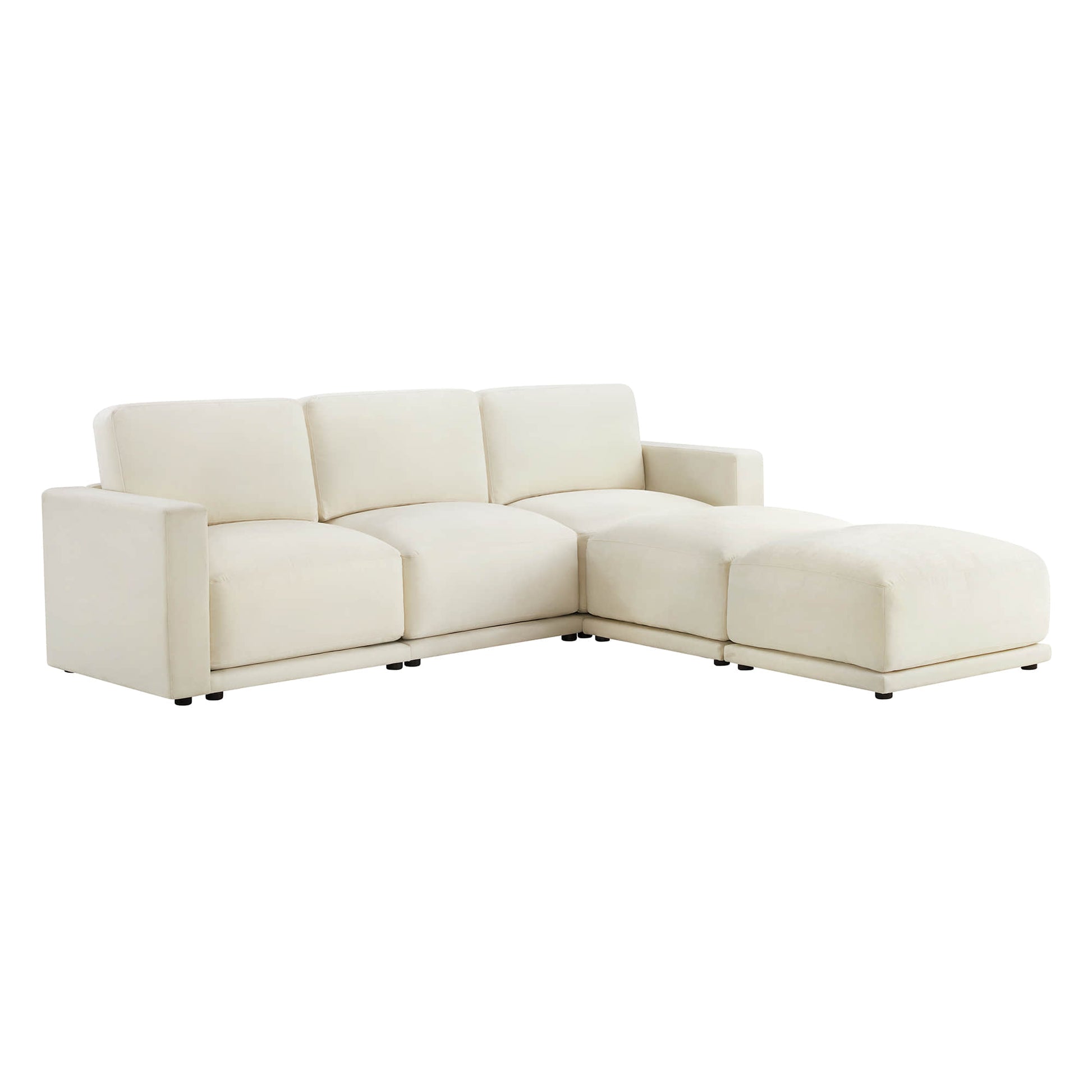 Side profile of modular sofa sectional setup