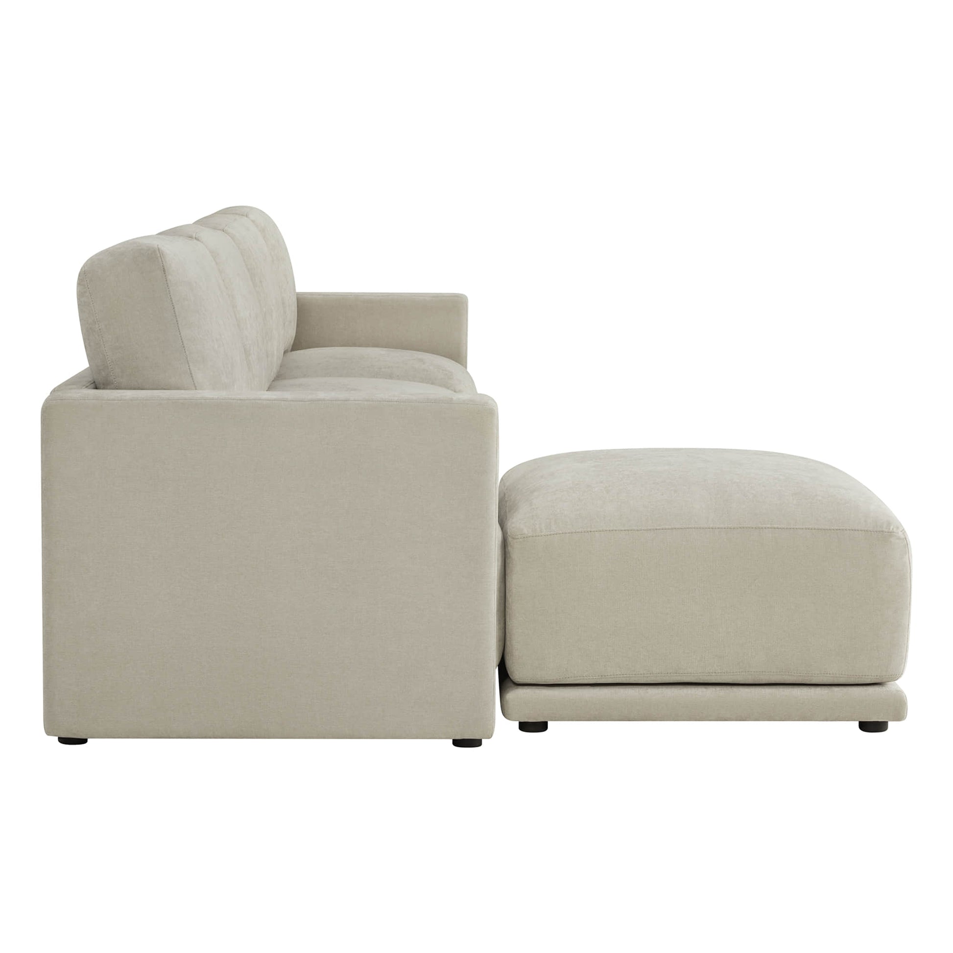 Side profile of modular sofa sectional