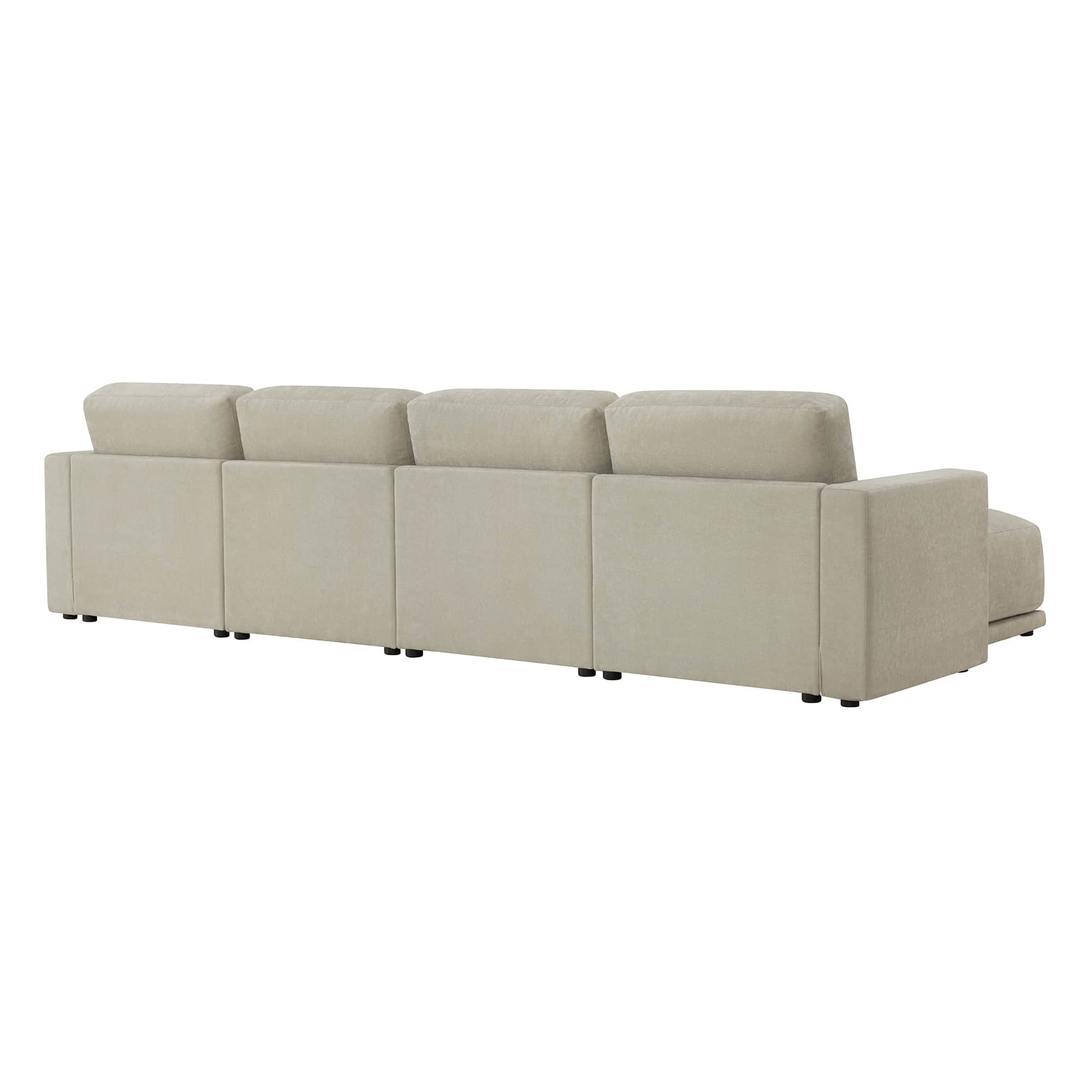 Rear view of durable sofa with simple design