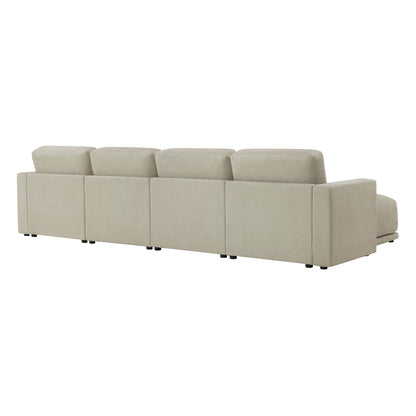 Rear view of durable sofa with simple design