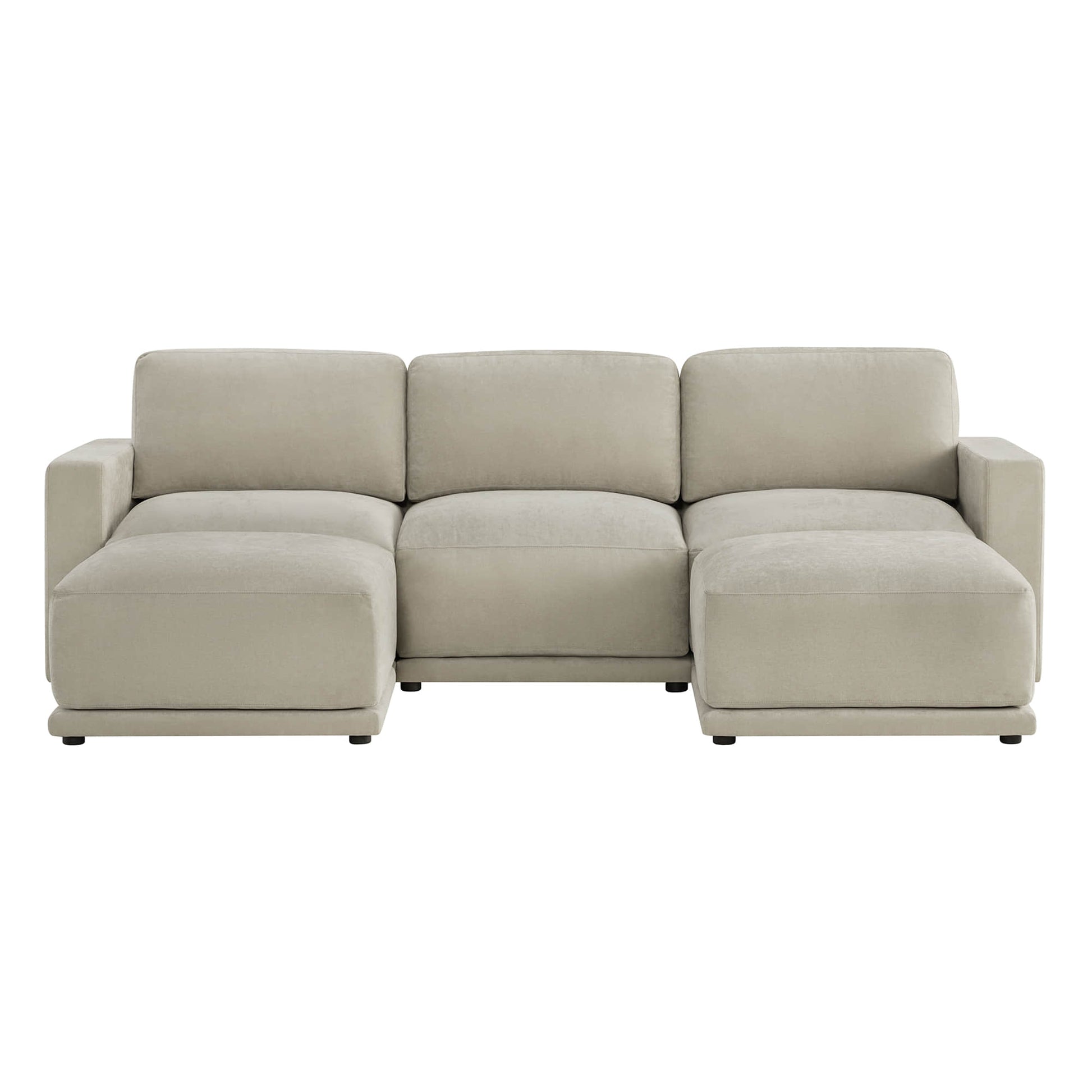 Compact layout of modular sofa sectional