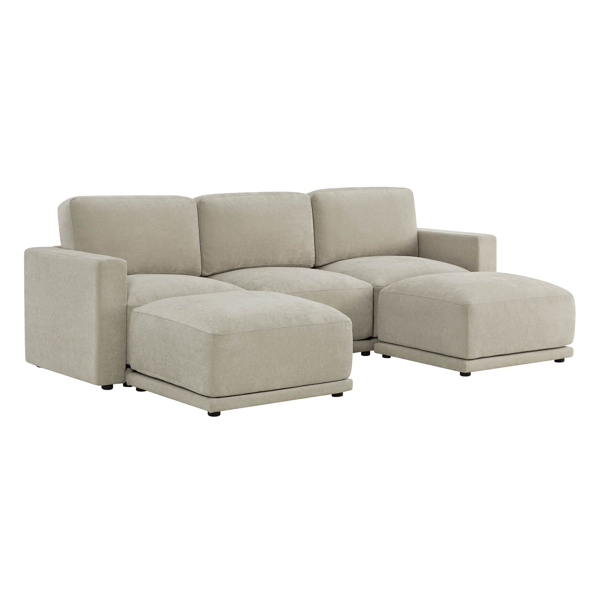 Side view of chaise sectional with plush seating