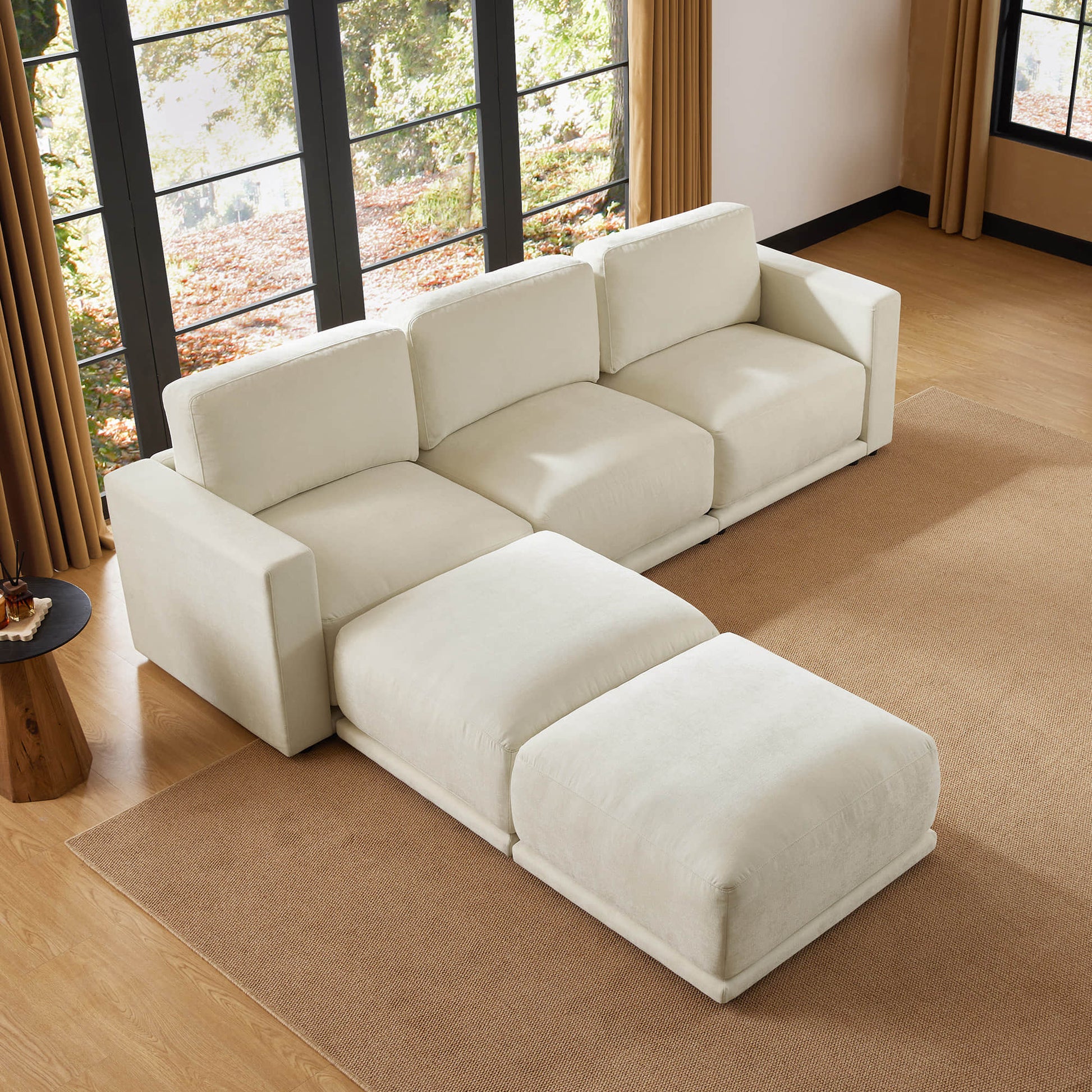 Modular sofa sectional designed for easy reconfiguration