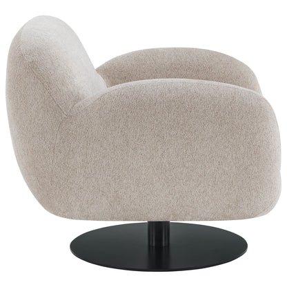 Cloud Puffy Genuine Leather Swivel Accent Chair