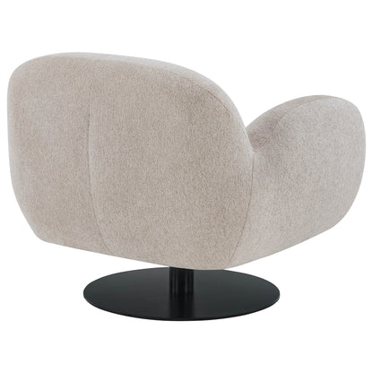 Cloud Puffy Genuine Leather Swivel Accent Chair