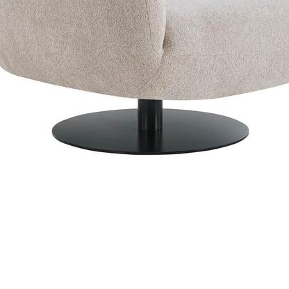 Cloud Puffy Genuine Leather Swivel Accent Chair
