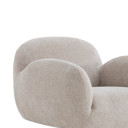 Cloud Puffy Genuine Leather Swivel Accent Chair