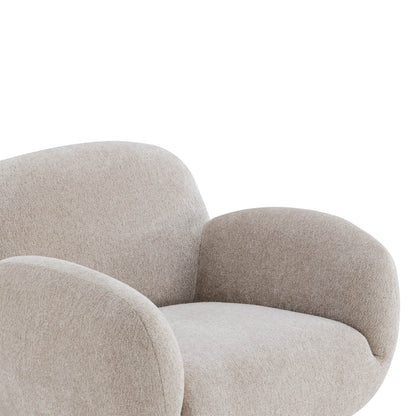 Cloud Puffy Genuine Leather Swivel Accent Chair