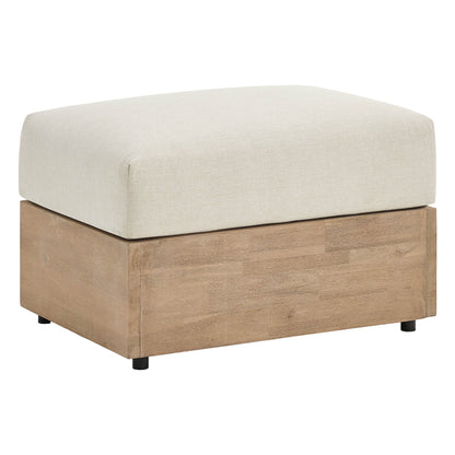 Clover Acacia Wood Outdoor Ottoman