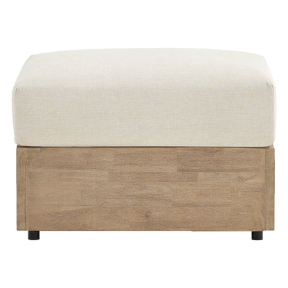 Clover Acacia Wood Outdoor Ottoman