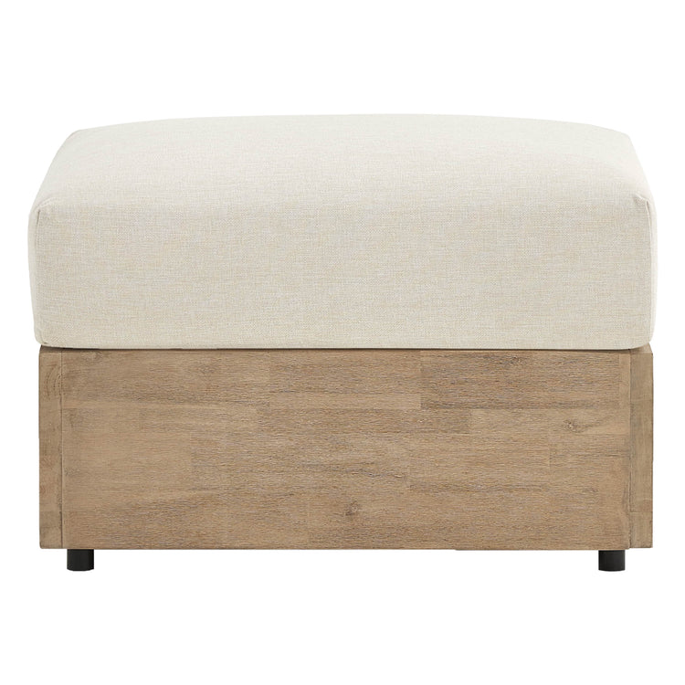 Clover Acacia Wood Outdoor Ottoman
