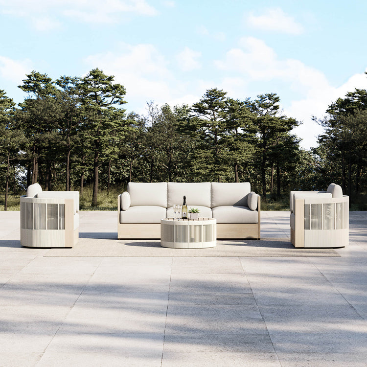Clover Acacia Wood Rope Outdoor Modular Sofa Set