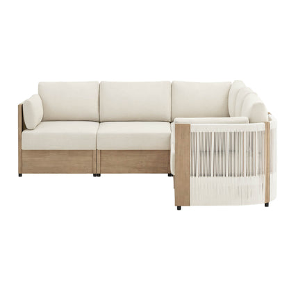 Clover Acacia Wood Rope Outdoor Modular Sectional Set
