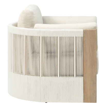 Clover Acacia Wood Rope Outdoor Patio Sofa Set
