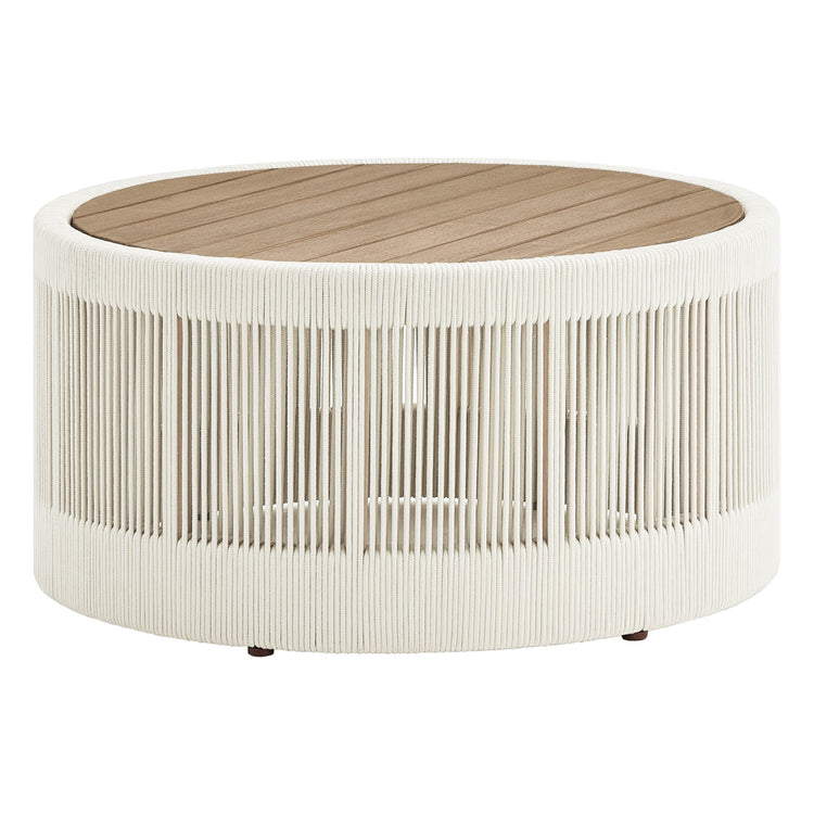 Clover Acacia Wood Rope Outdoor Coffee Table