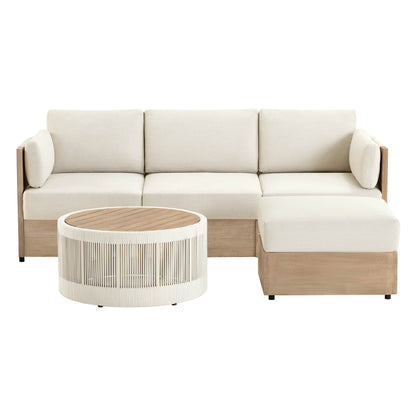 Clover Acacia Wood Rope Outdoor Modular Sofa Set