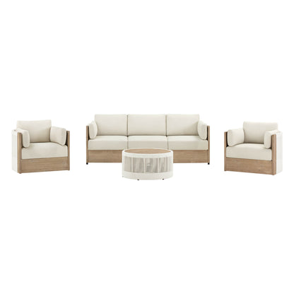 Clover Acacia Wood Rope Outdoor Modular Sofa Set