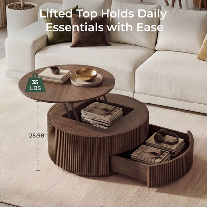 Coral Lifting Top Round Coffee Table