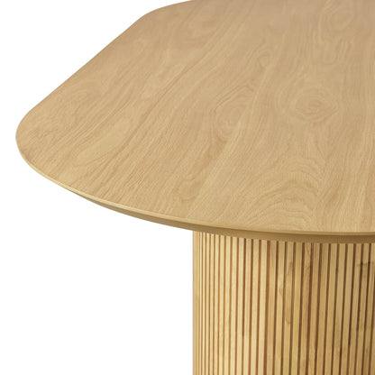 Coral Fluted Oval Wood Dining Table