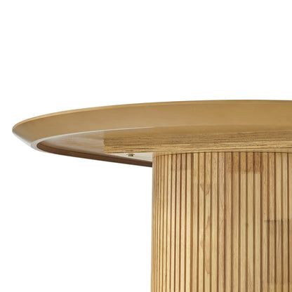 Coral Fluted Oval Wood Dining Table