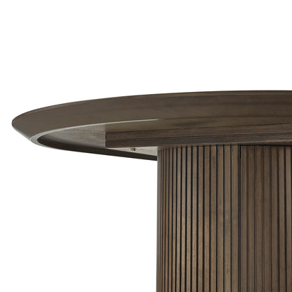 Coral Fluted Oval Wood Dining Table
