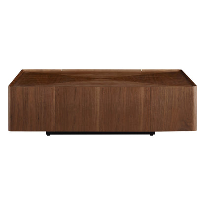 Vanessa Cube Solid Wood Storage Coffee Table with Two Drawers