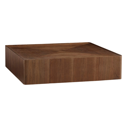 Vanessa Cube Solid Wood Storage Coffee Table with Two Drawers