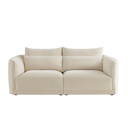Daisy 2-Seat Modular Curved Chenille Sofa with Down-Filled Cushions