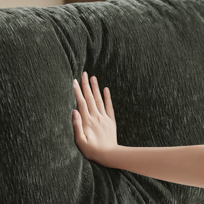 Daisy 3-Seat Modular Curved Chenille Sofa with Down-Filled Cushions