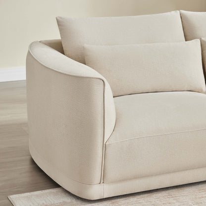 Daisy 3-Seat Modular Curved Chenille Sectional Sofa with Chaise and Down-Filled 