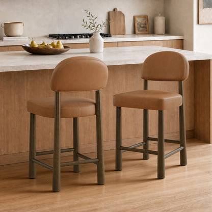 Darren Curved Upholstered Counter Stool (set of 2)