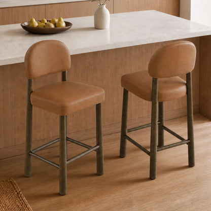 Darren Curved Upholstered Counter Stool (set of 2)