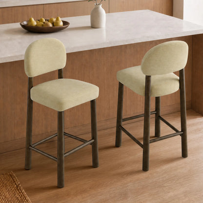 Darren Curved Upholstered Counter Stool (set of 2)