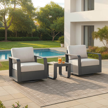 Dylan Modern Outdoor Swivel Patio Bistro Set
