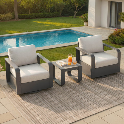 Dylan Modern Outdoor Swivel Patio Bistro Set