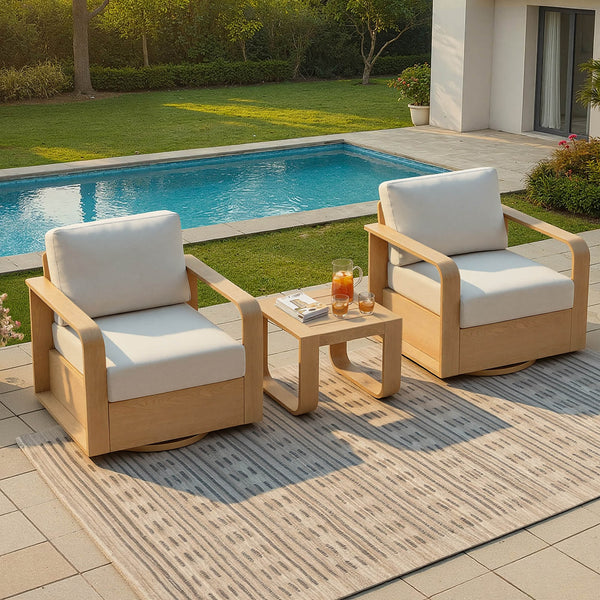 Dylan Modern Outdoor Swivel Patio Bistro Set
