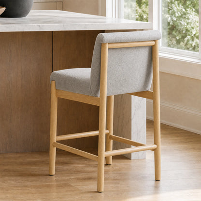 Elijah Wood Base Counter Stool (Set of 2)