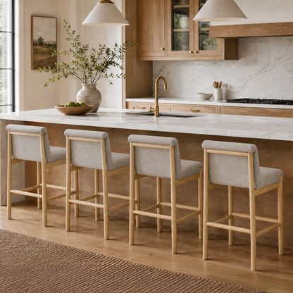 Elijah Wood Base Counter Stool (Set of 2)