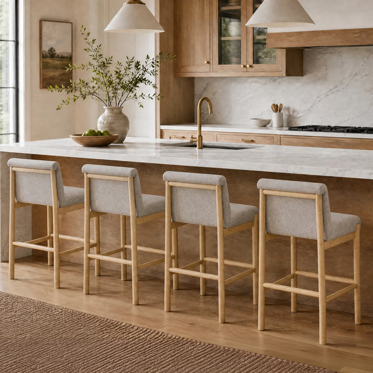 Elijah Wood Base Counter Stool (Set of 2)