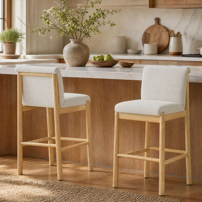 Elijah Wood Base Counter Stool (Set of 2)