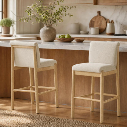 Elijah Wood Base Counter Stool (Set of 2)