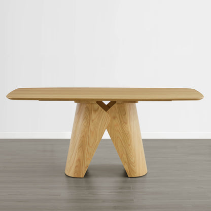 70.9" Elowen Sculptural Wood Base Dining Table