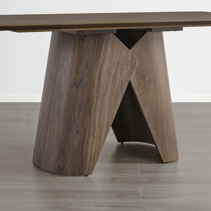 70.9" Elowen Sculptural Wood Base Dining Table