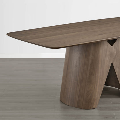 70.9" Elowen Sculptural Wood Base Dining Table